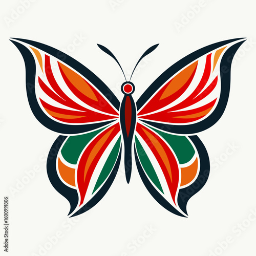 circle modern art flying butterfly logo design template illustration inspiration