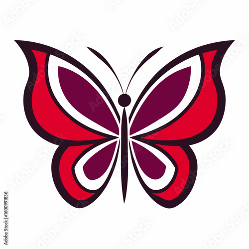 circle modern art flying butterfly logo design template illustration inspiration