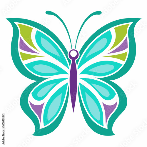 circle modern art flying butterfly logo design template illustration inspiration