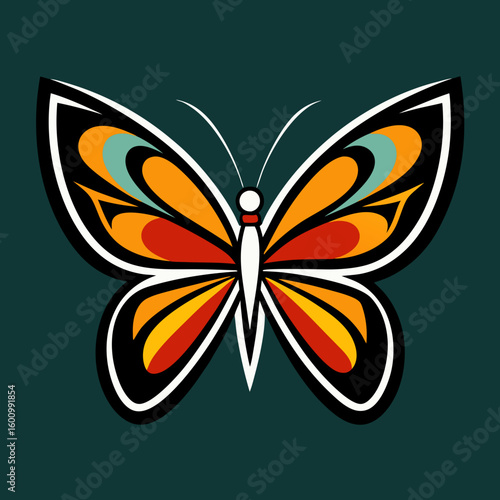 circle modern art flying butterfly logo design template illustration inspiration