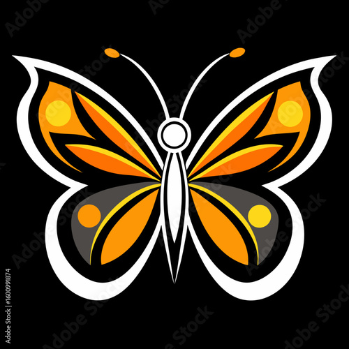 circle modern art flying butterfly logo design template illustration inspiration