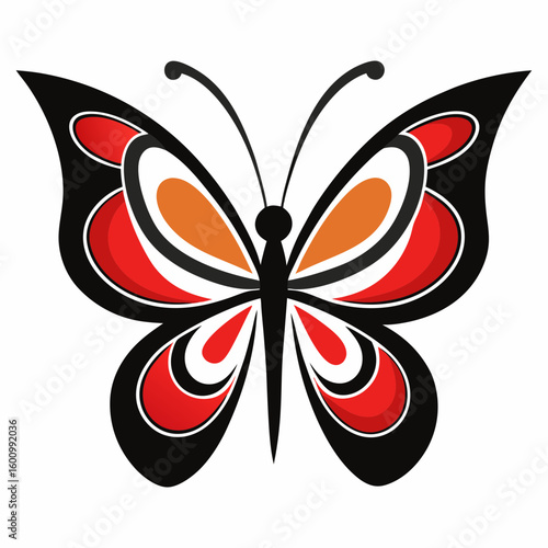 circle modern art flying butterfly logo design template illustration inspiration