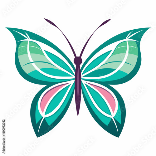 circle modern art flying butterfly logo design template illustration inspiration