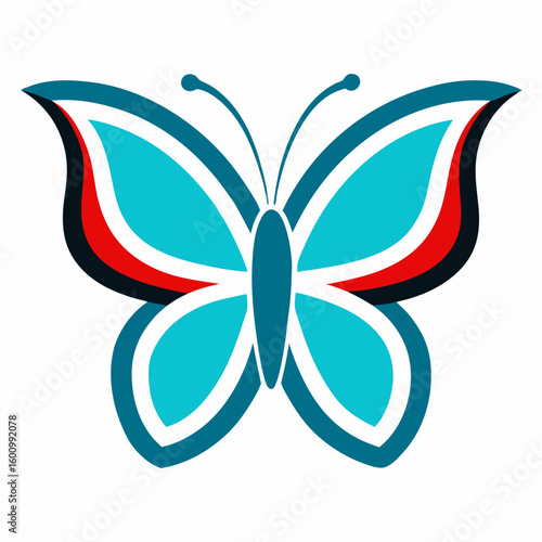 circle modern art flying butterfly logo design template illustration inspiration