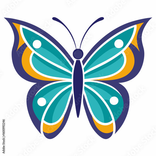 circle modern art flying butterfly logo design template illustration inspiration