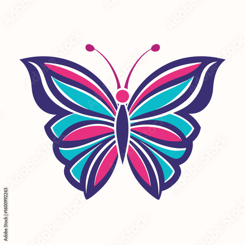 circle modern art flying butterfly logo design template illustration inspiration