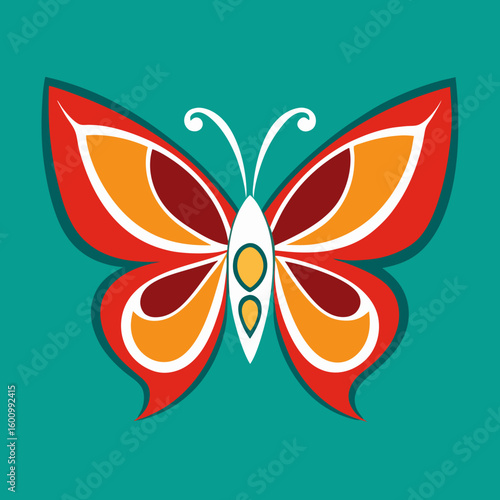 circle modern art flying butterfly logo design template illustration inspiration