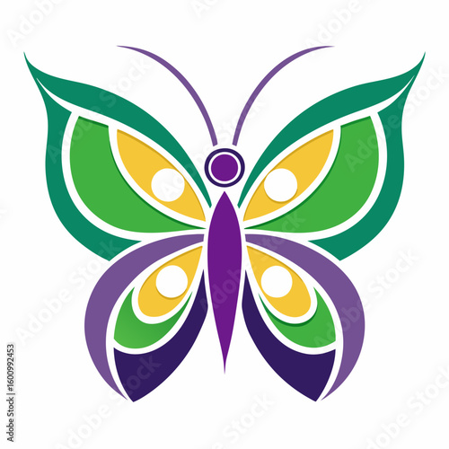 circle modern art flying butterfly logo design template illustration inspiration