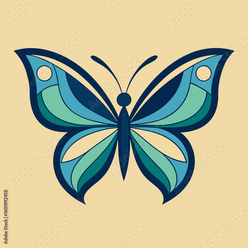 circle modern art flying butterfly logo design template illustration inspiration
