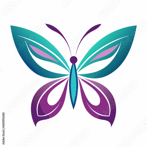 circle modern art flying butterfly logo design template illustration inspiration