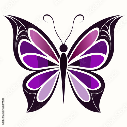 circle modern art flying butterfly logo design template illustration inspiration