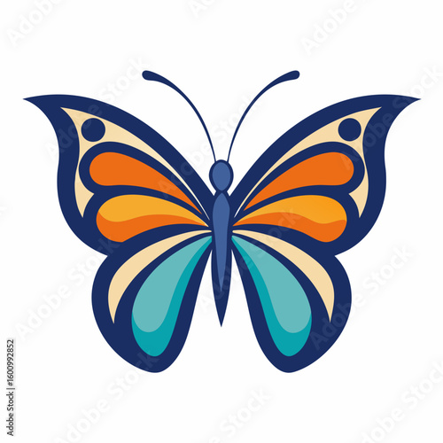 circle modern art flying butterfly logo design template illustration inspiration