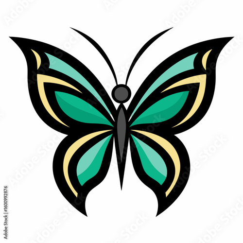 circle modern art flying butterfly logo design template illustration inspiration