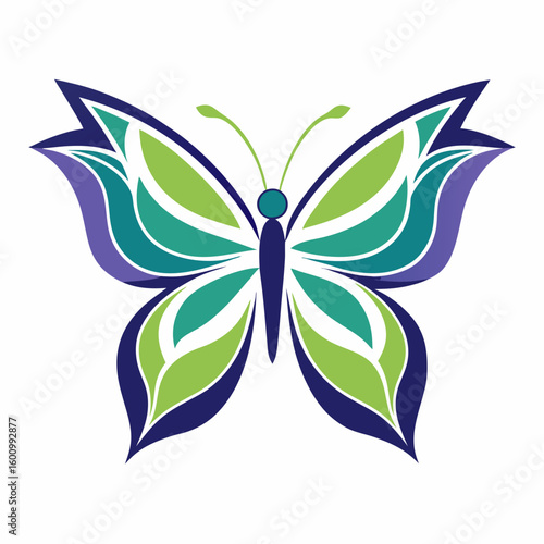 circle modern art flying butterfly logo design template illustration inspiration