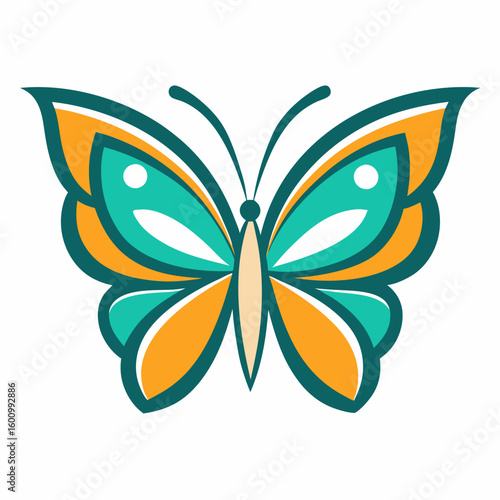circle modern art flying butterfly logo design template illustration inspiration