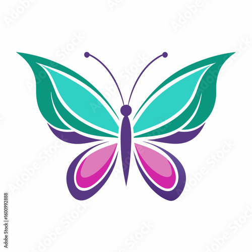 circle modern art flying butterfly logo design template illustration inspiration