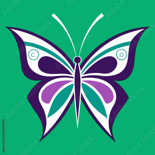 circle modern art flying butterfly logo design template illustration inspiration