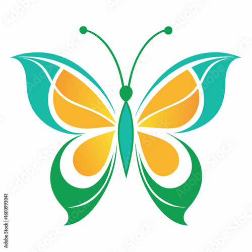 circle modern art flying butterfly logo design template illustration inspiration