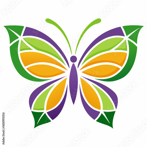 circle modern art flying butterfly logo design template illustration inspiration