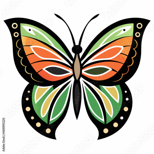 circle modern art flying butterfly logo design template illustration inspiration