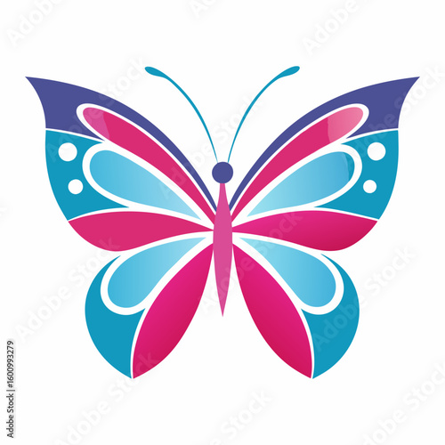 circle modern art flying butterfly logo design template illustration inspiration