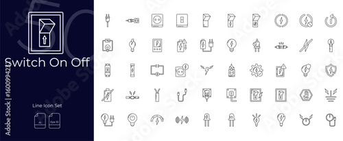 Switch On Off Line Editable Icons set. Vector illustration in modern thin line style of Switch On Off icons: buttons, switch, turn, etc