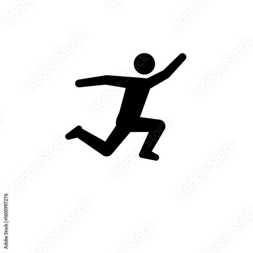 Black Silhouette Long Jumper Mid-Air Athletic Feat