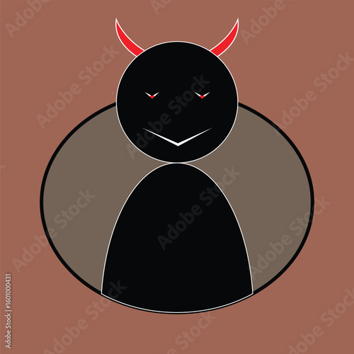 red devil with a smile