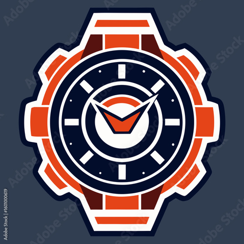 Red ribbon with clock and last chance seal. Sale banner with countdown alarm clock for retail, shop, social media, advertising. Promo label with last chance and limited time on clock. vector