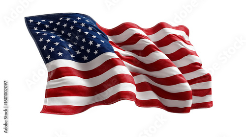 Waving United States Flag Symbol of American Patriotism