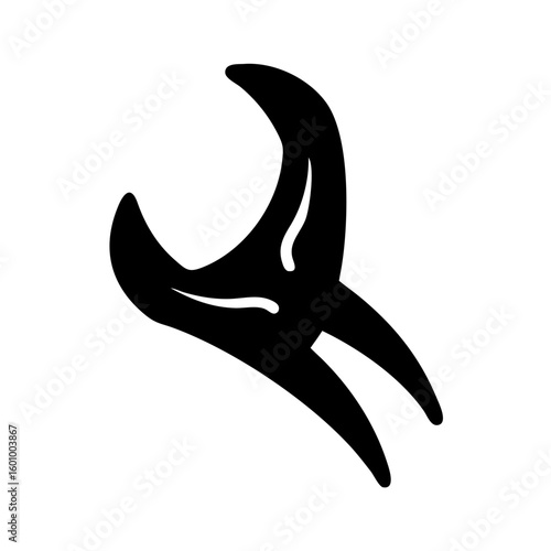 Vector art of a black silhouette of a wrench a common tool used for tightening and loosening bolts and nuts isolated on a white background