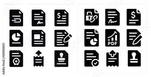 The first image shows a set of documents with a pen and a key. The second image shows a set of documents with a pen and a key, but also includes a check