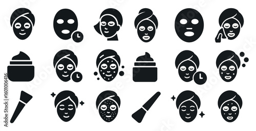Collection of black and white faces with various facial treatments and products. The faces are smiling and the products are being used to treat various skin issues