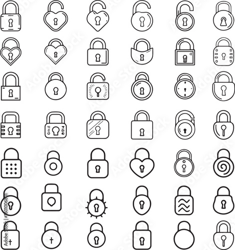 lock / Unlock icon set
