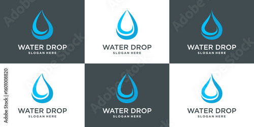Water drop logo design in minimalist style