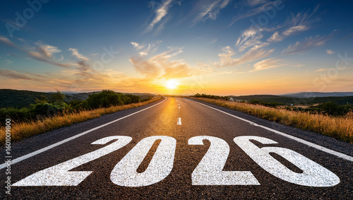 Wallpaper Mural New year 2026 written on the road Torontodigital.ca