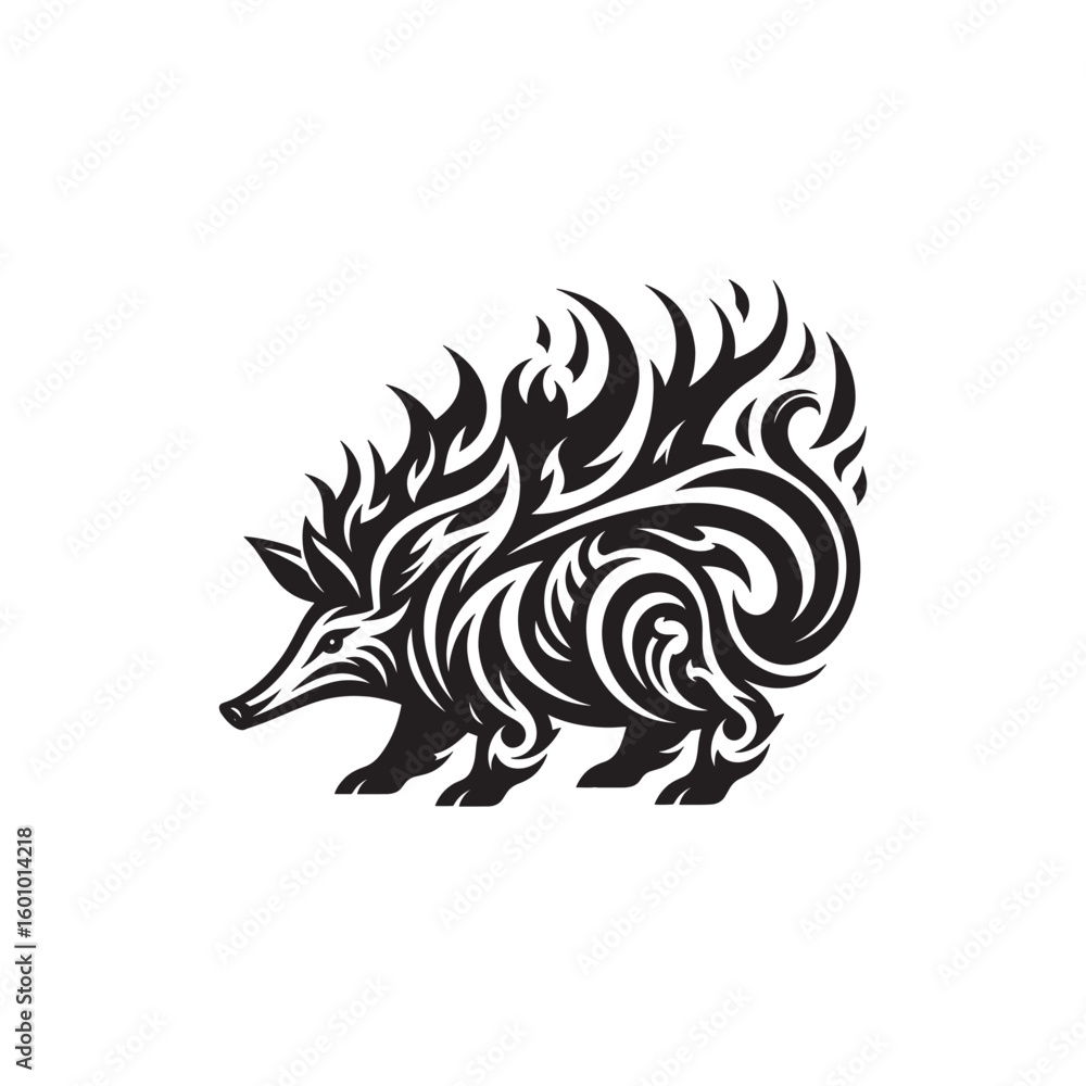 Obraz premium Solid Black Aardvark Silhouette in Vector Style Isolated on White Background Perfect for Logos Prints and Graphic Art