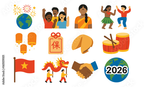 Celebrations and cultures: diverse traditions and festive icons around the world