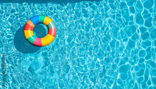 Bright top-down view of a pool with rippling turquoise water