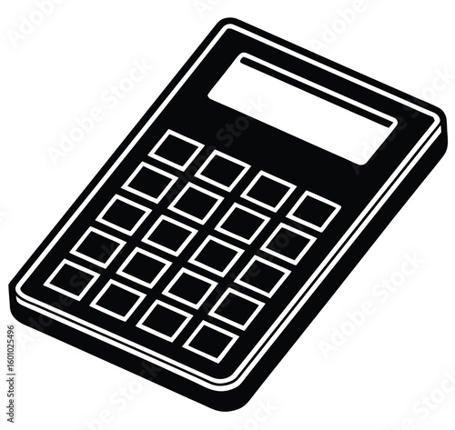 The digital display on this black electronic calculator, a key business tool, shows a precise number as a hand presses its button