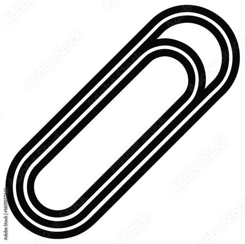 Abstract background vector illustration with a silver paperclip icon, a business tool symbol, and 3D metal chain links
