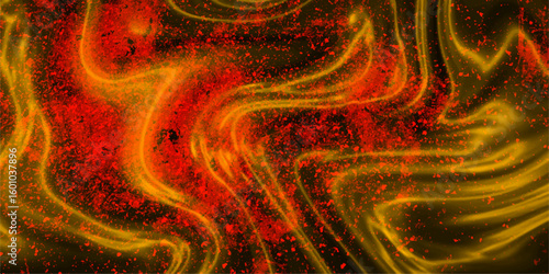 Acrylic hand painted background for design and template. Painting with a Red and dark color scheme smoky flowing design background. The intense contrast and dynamic shapes create a dramatic