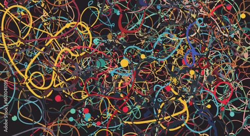 Vibrant Tangled Lines Abstract Digital Background Design