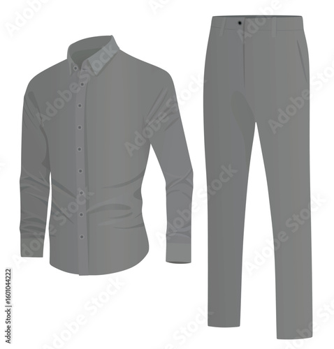 Grey long sleeve shirt and pants. vector illustration	