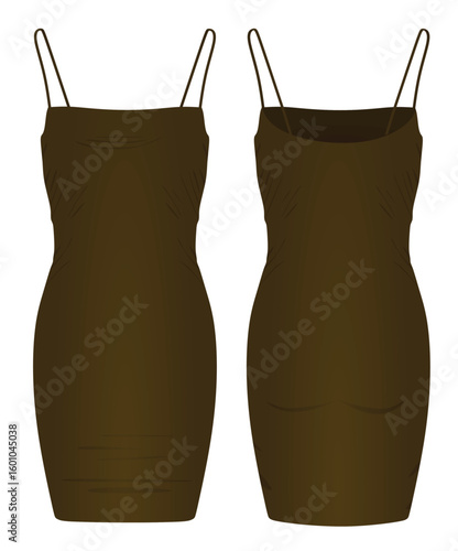 Brown latex dress. vector illustration	