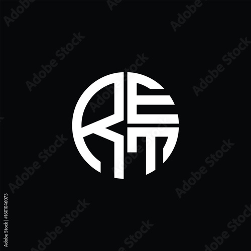 RET logo RET icon RET monogram RET letter minimalist Circle flat Unique modern abstract logo design.