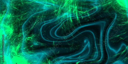 Acrylic hand painted background for design and template. Painting with a Blue and green color scheme smoky flowing design background. The intense contrast and dynamic shapes create a dramatic