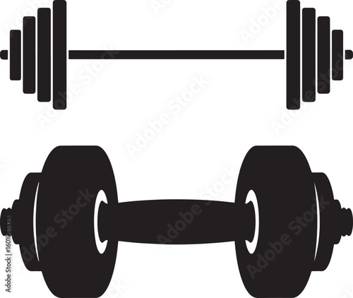 Dumbbell isolated on white background for fitness and weightlifting exercise