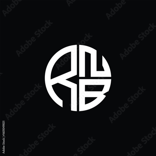 RNB logo RNB icon RNB monogram RNB letter minimalist Circle flat Unique modern abstract logo design.