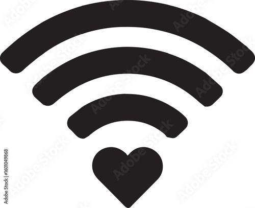 love Wi Fi icon symbol wireless internet network connection signal vector illustration